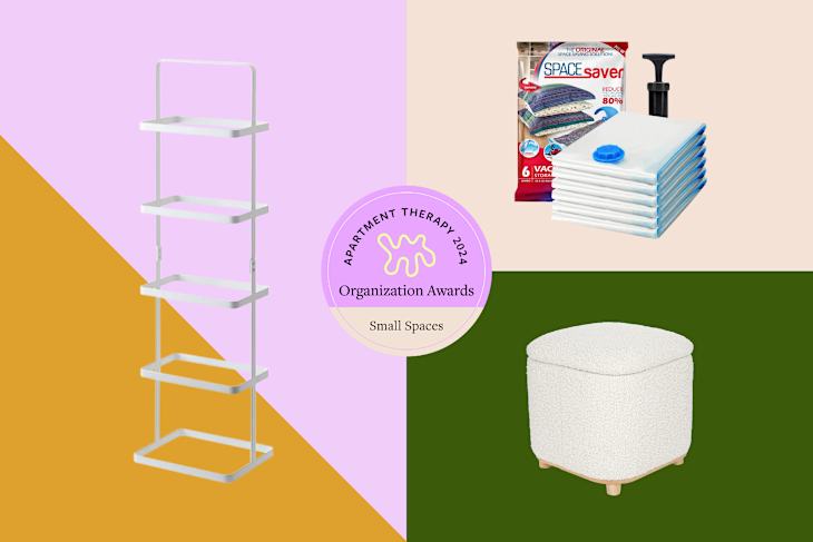 three winners in the Small Spaces category of the 2024 Organization awards on a graphic background