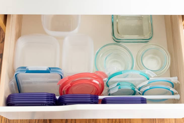 Easy Way to Organize Tupperware in Cabinets