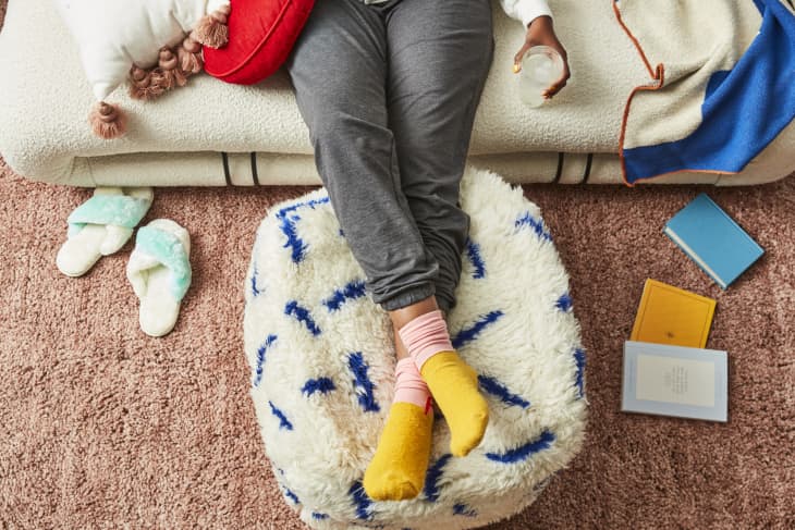 Someone relaxing on the sofa
