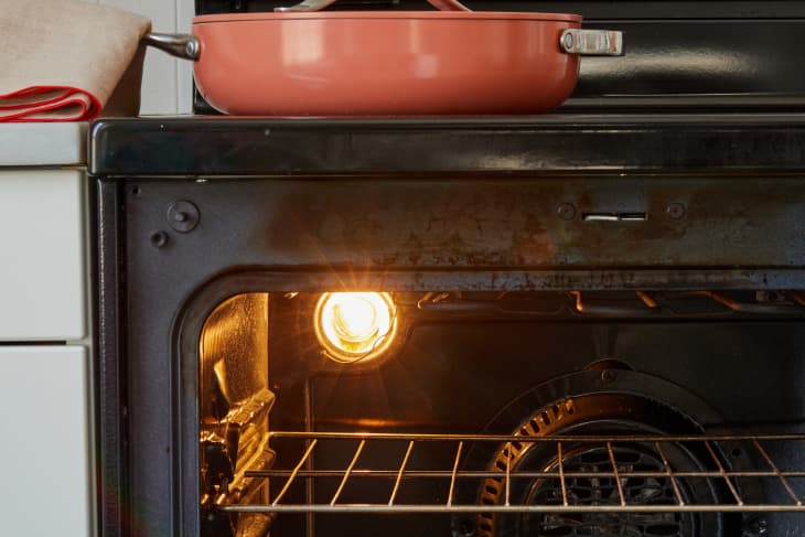 oven with light on