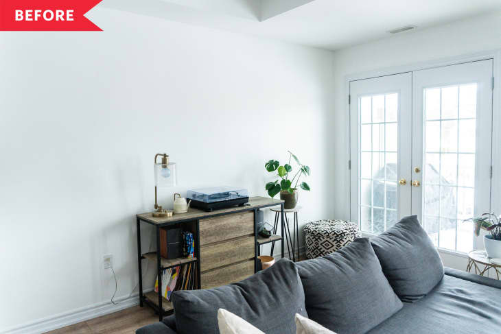 Before: living room with blank walls