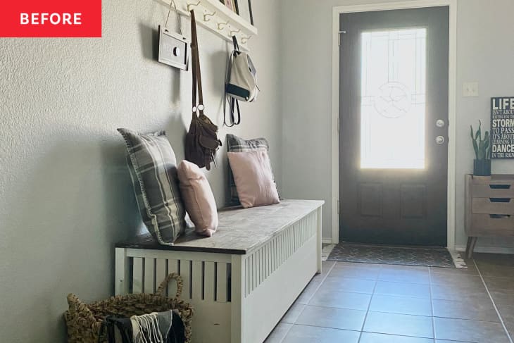 Before: Bench in hallway