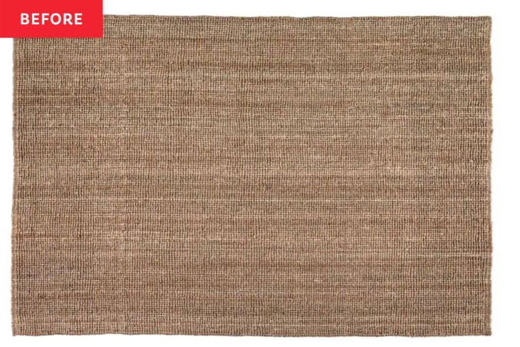 Before: a brown woven rug