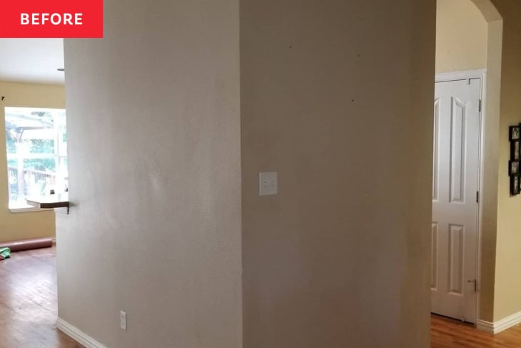 Wall in dining/kitchen area before renovation.