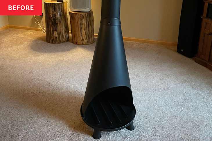 Chiminea in living room
