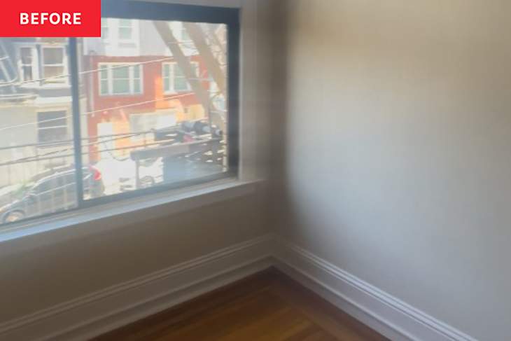 Window in bedroom before renovation.