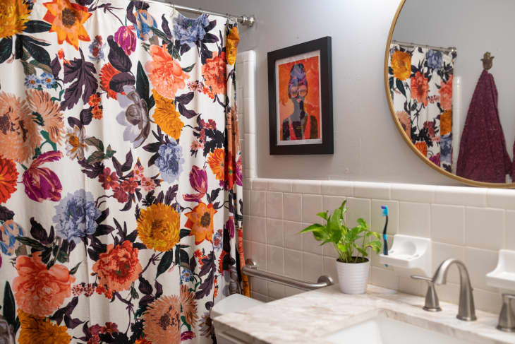 Floral Anthropologie Shower Curtain Small Bathroom