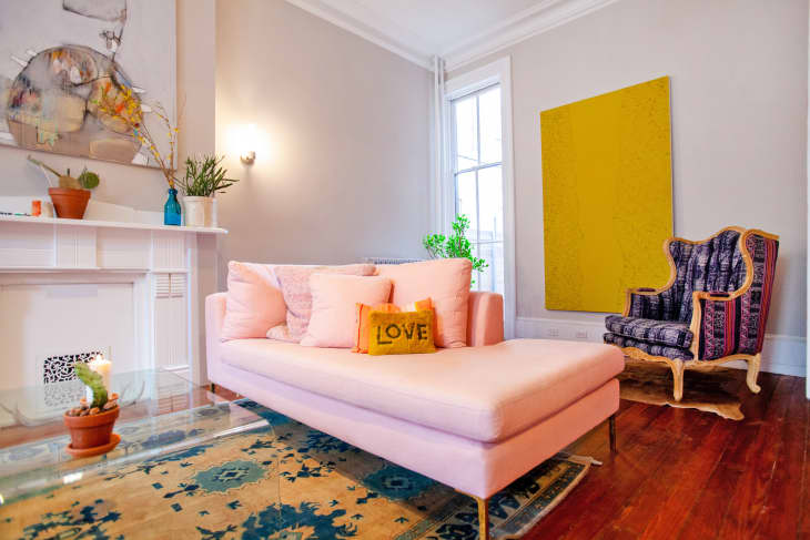 Pink and musturd yellow