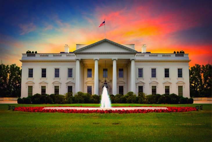The White House at sunset
