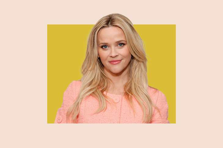 Reese Witherspoon on a colorful background