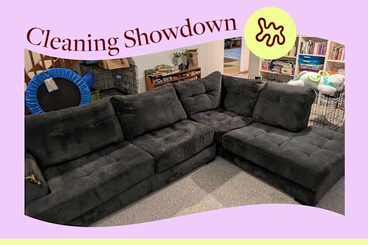 Living room sectional after cleaning.