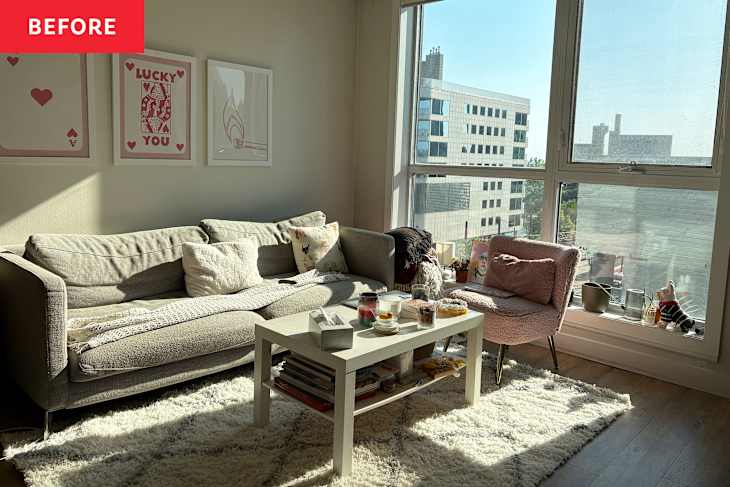 Living room before decluttering.