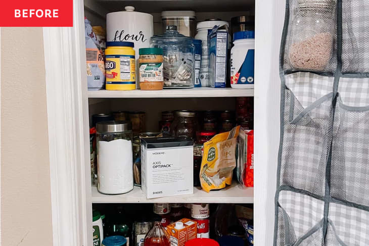 Pantry organization before and after. Custom system from the