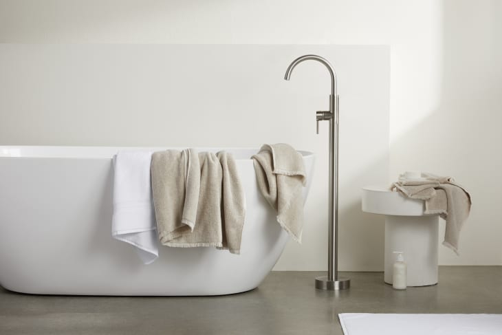 Parachute bath towels in bath tub