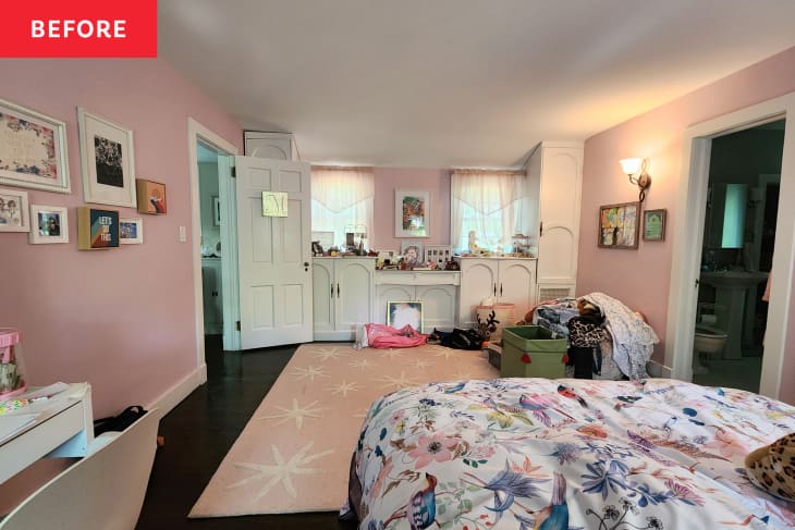 Messy kid's room before renovation.