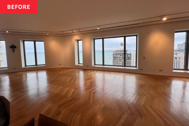 Empty living room before staging.