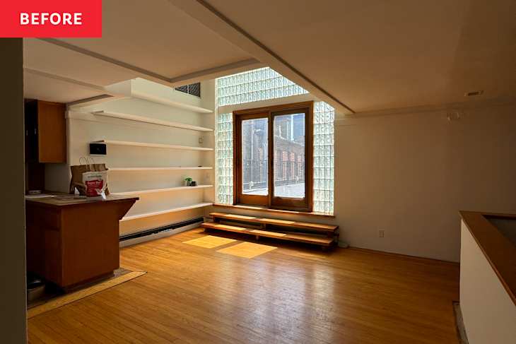 White multi-use space before renovations