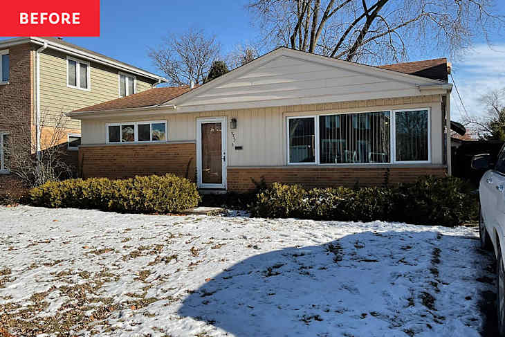 Ranch exterior before renovation.