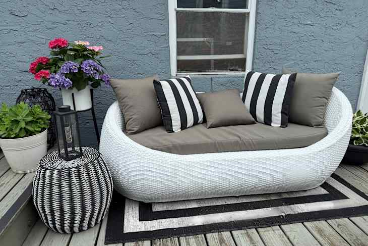Homary Woven Rattan Outdoor Sofa