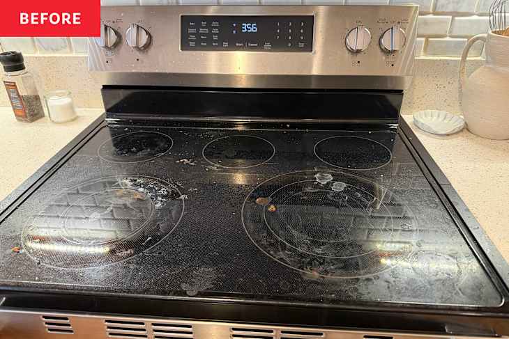 Stovetop before cleaning.