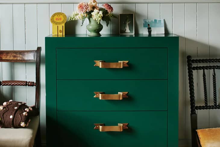 Beata Heauman's Bow Handles on green dresser
