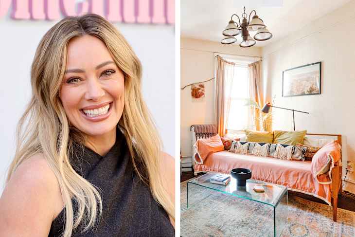 Hilary Duff and living room diptych.