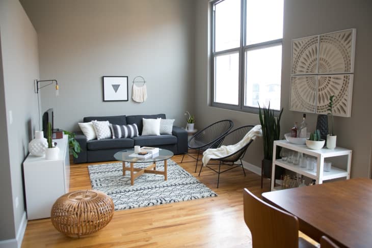 Light grey painted shop room