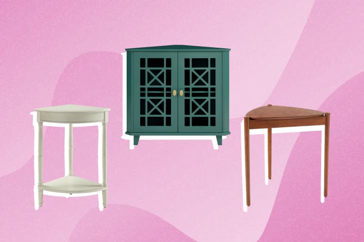 Triangle corner top console table