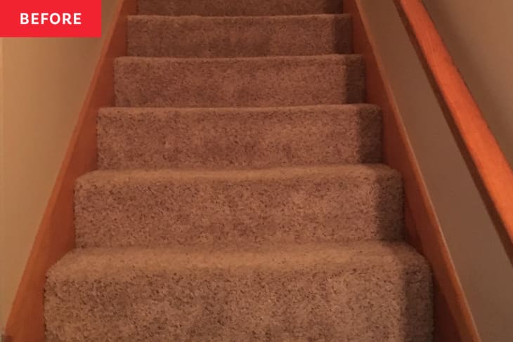 Modern outlet carpeted stairs