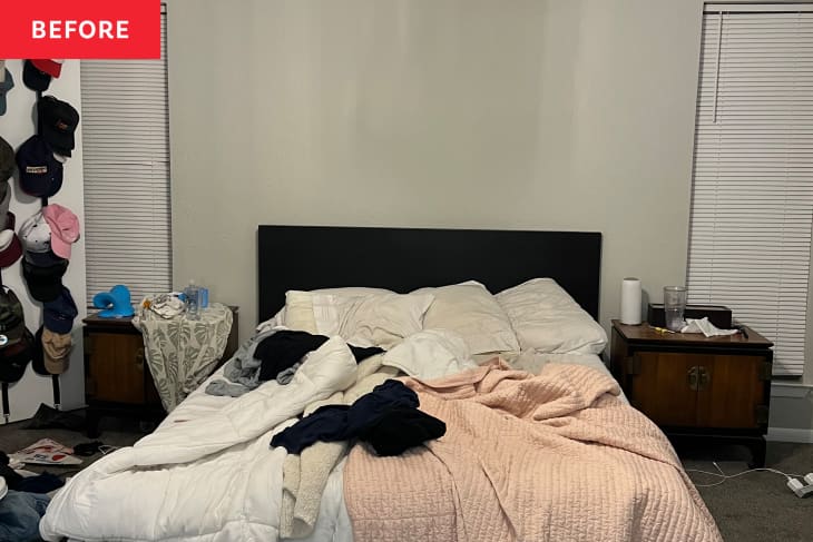 Bedroom Redo with DIY Accent Wall and Headboard - Before and After ...