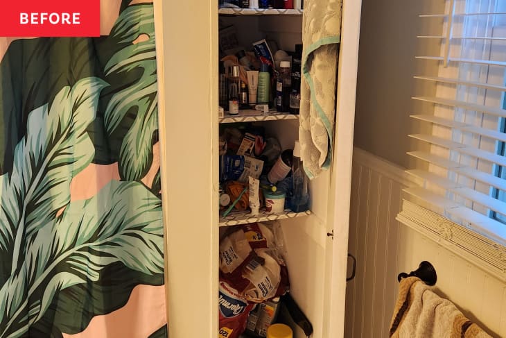 How a Pro Organizer Saved My "Hot Mess" Bathroom Linen Closet ...