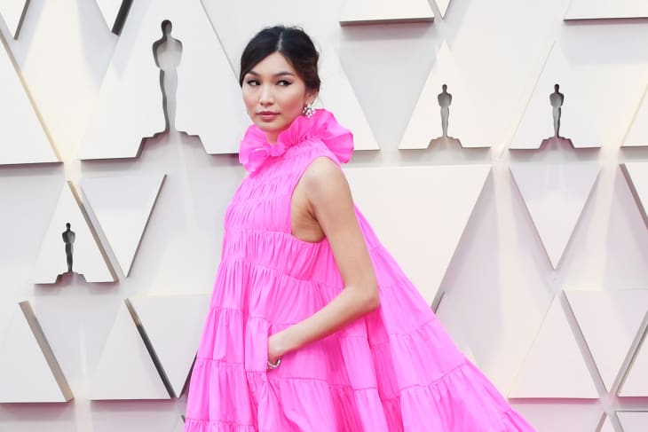gemma chan pink dress Miu