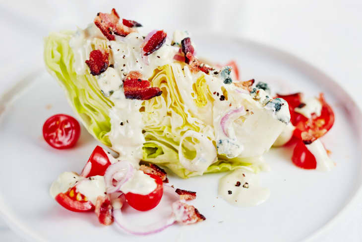 ina garten blue cheese dressing wedge salad Crunchy Iceberg Salad with Creamy Blue Cheese