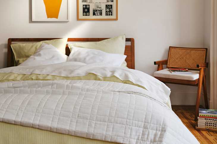 Bed with Brooklinen bedding