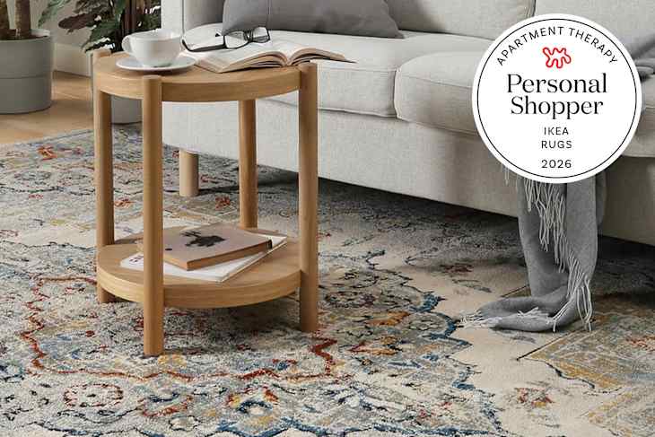 IKEA Onsevig rug in living room with Personal Shopper tag on right corner.
