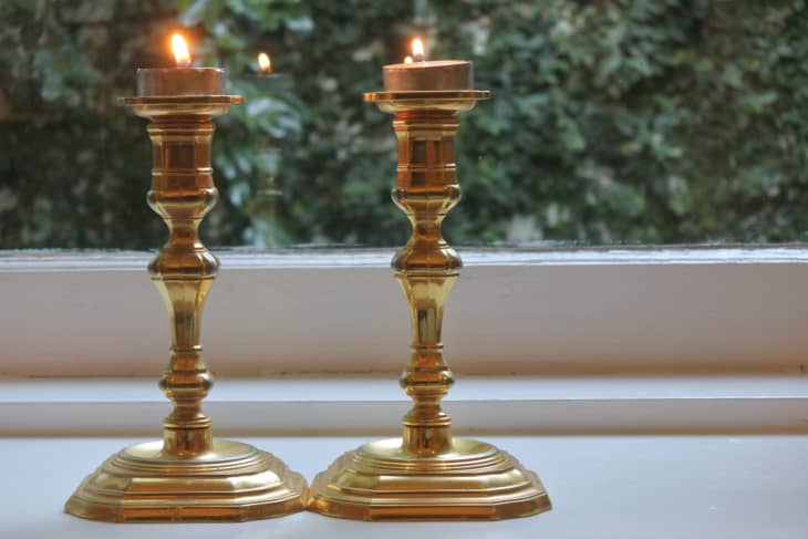 Sabbath candles lit on Friday evening before sunset to usher in the Jewish Sabbath.