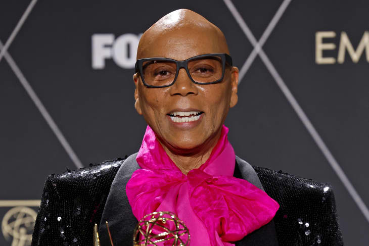 LOS ANGELES, CALIFORNIA - JANUARY 15: RuPaul, winner of Outstanding Reality TV Competition for "RuPaul's Drag Race," poses in the press room during the 75th Primetime Emmy Awards at Peacock Theater on January 15, 2024 in Los Angeles, California. (Photo by Frazer Harrison/Getty Images)