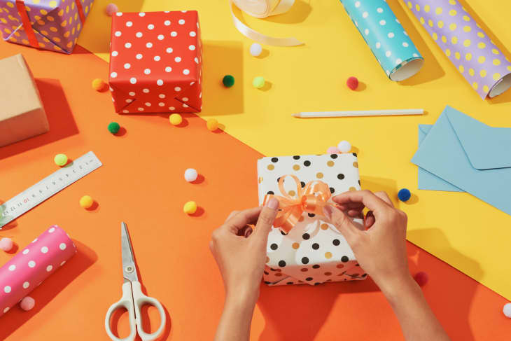 colorful photo of wrapping paper and gifts