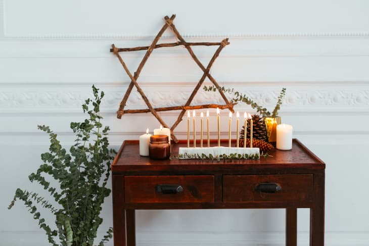 Hanukkah menorah at home.