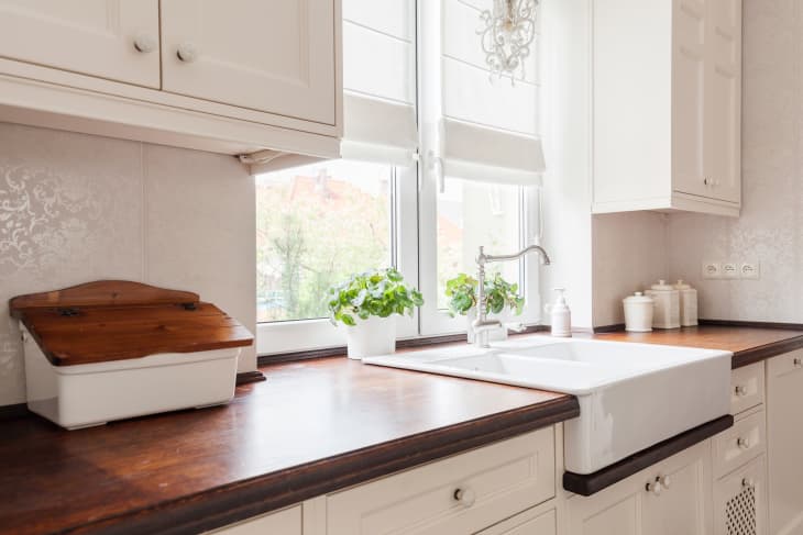 Horizontal view of beauty designed retro kitchen