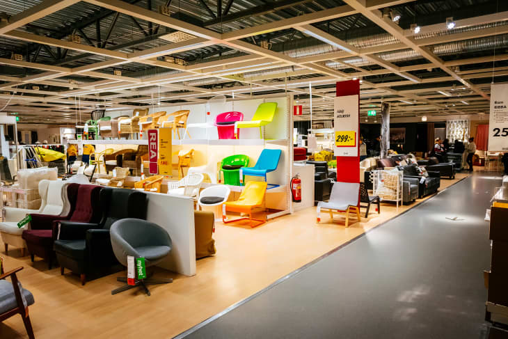 MALMO, SWEDEN - JANUARY 2, 2015: Interior of large IKEA store with a wide range of products in Malmo, Sweden. Ikea was founded in Sweden in 1943, Ikea is the world's largest furniture retailer.
