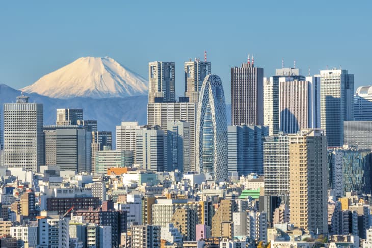 Tokyo skyline and Mountain fuji in Japan