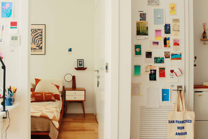 View of bedroom through doorframe