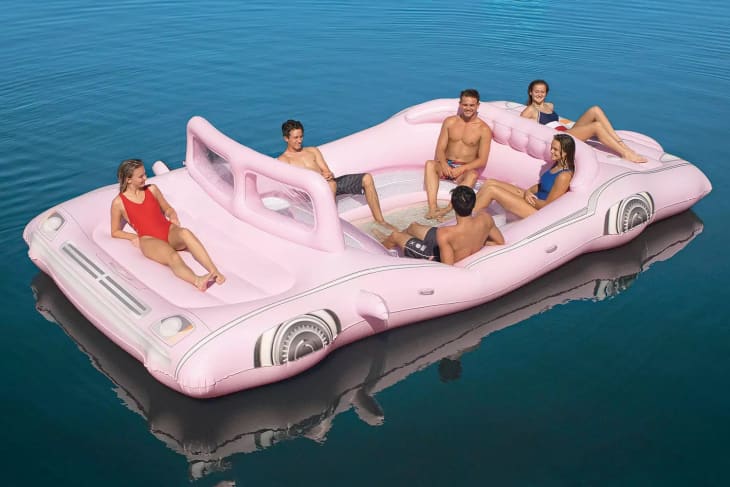 Pink convertible pool float