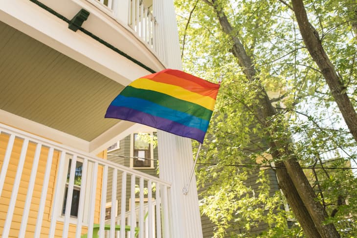 pride flag on house for lgbtq