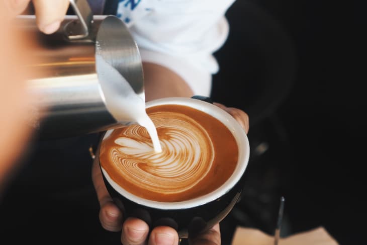 Cropped Image Of Barista Making Coffee At Cafe