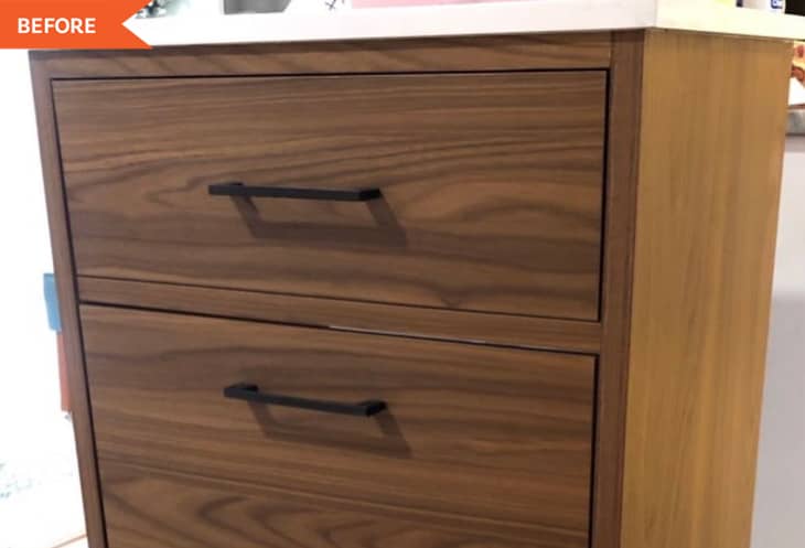 Ultra-Glam Teal Bathroom Vanity Redo for $85 - Before and ...