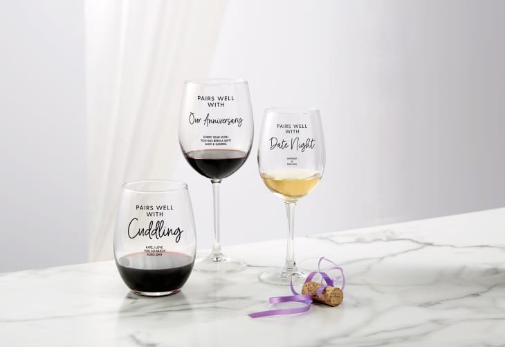 Custom Wedding Stemless Small Wine Glasses 49 Designs to Choose