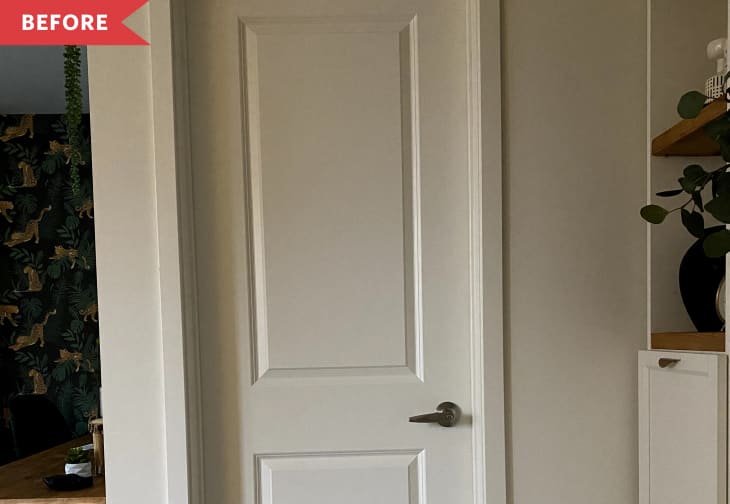 Before: Plain white door