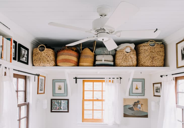 Bathroom renovation closet reveal  Bathroom basket storage, Storage baskets  bedroom, Wicker baskets storage